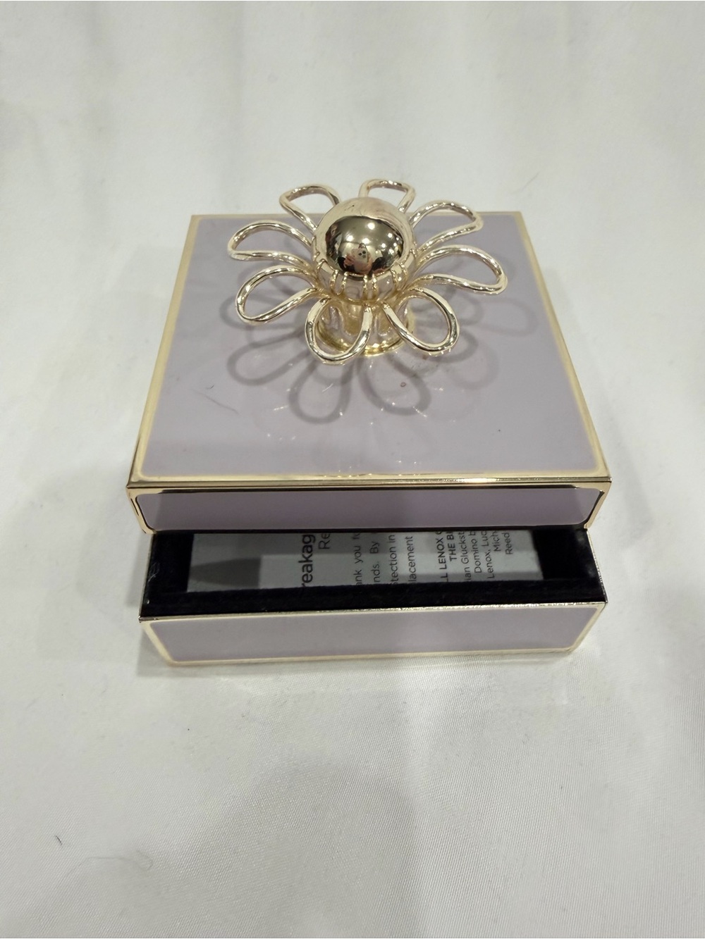 kate spade x lenox Lavender and Gold Floral Trinket Box - Picture 2 of 7